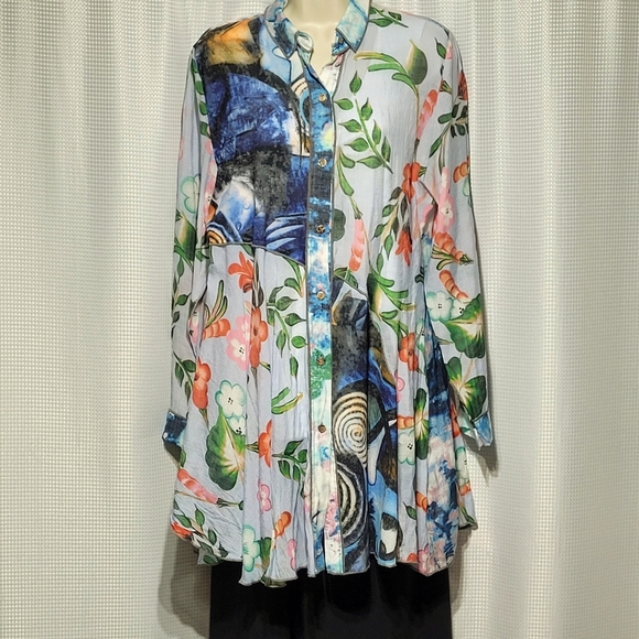 Shana Floral Flowy Fairycore Long Sleeve Sheer Top (L) - Picture 6 of 16